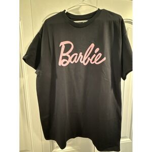 Barbie Men's Short Sleeve Black T-Shirt Size XLarge Tagless 100% Cotton